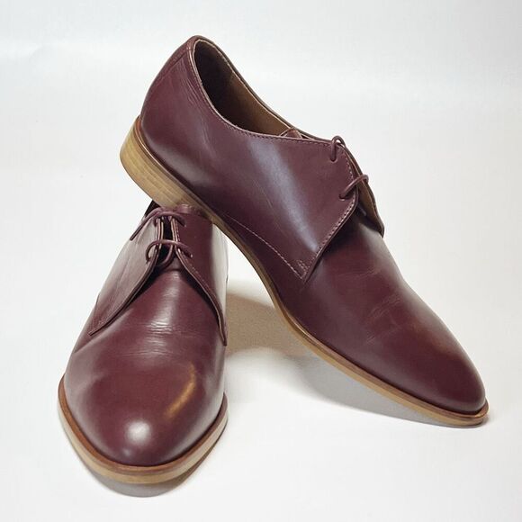 EVERLANE The Modern Oxford in Oxblood Leather Shoes Size 10 New - Picture 14 of 16